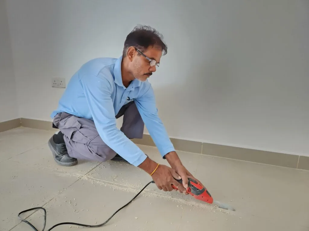 floor tile re-grouting